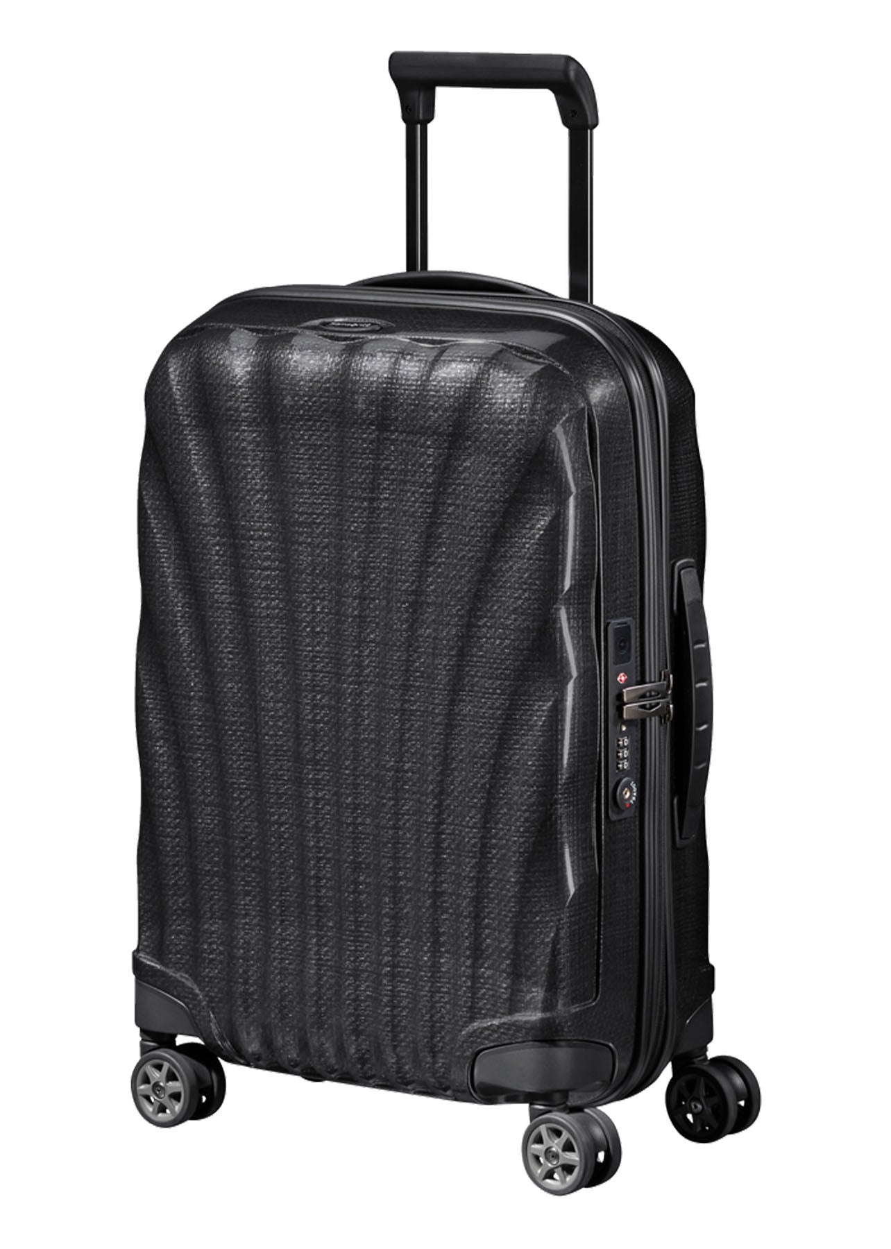 Shop C-Lite Spinner (4 wheels) 55cm Expandable Cabin - Black in australian