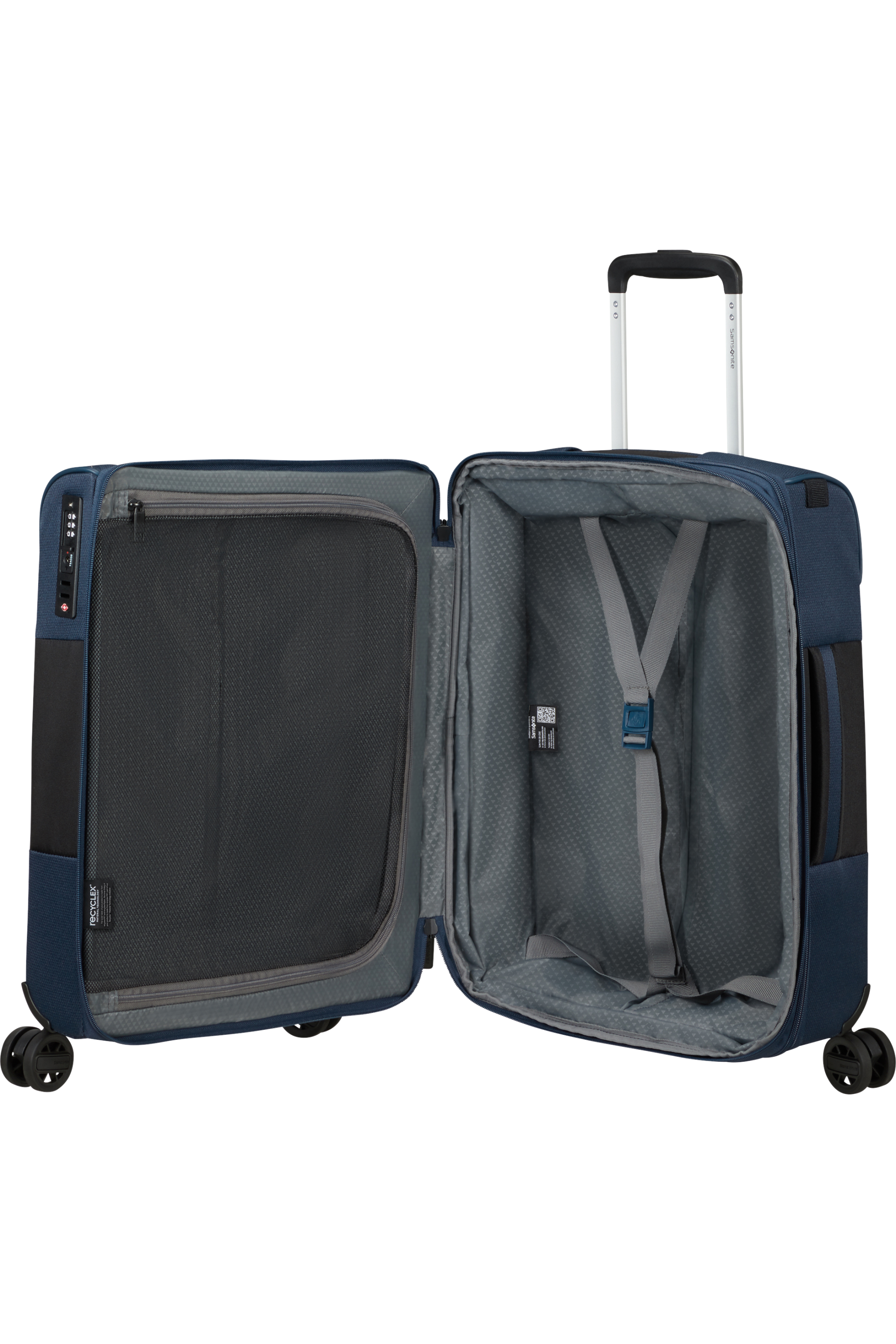 Shop VAYCAY Spinner Expandable (4 wheels) 55cm Length 40cm - Navy Blue in australian