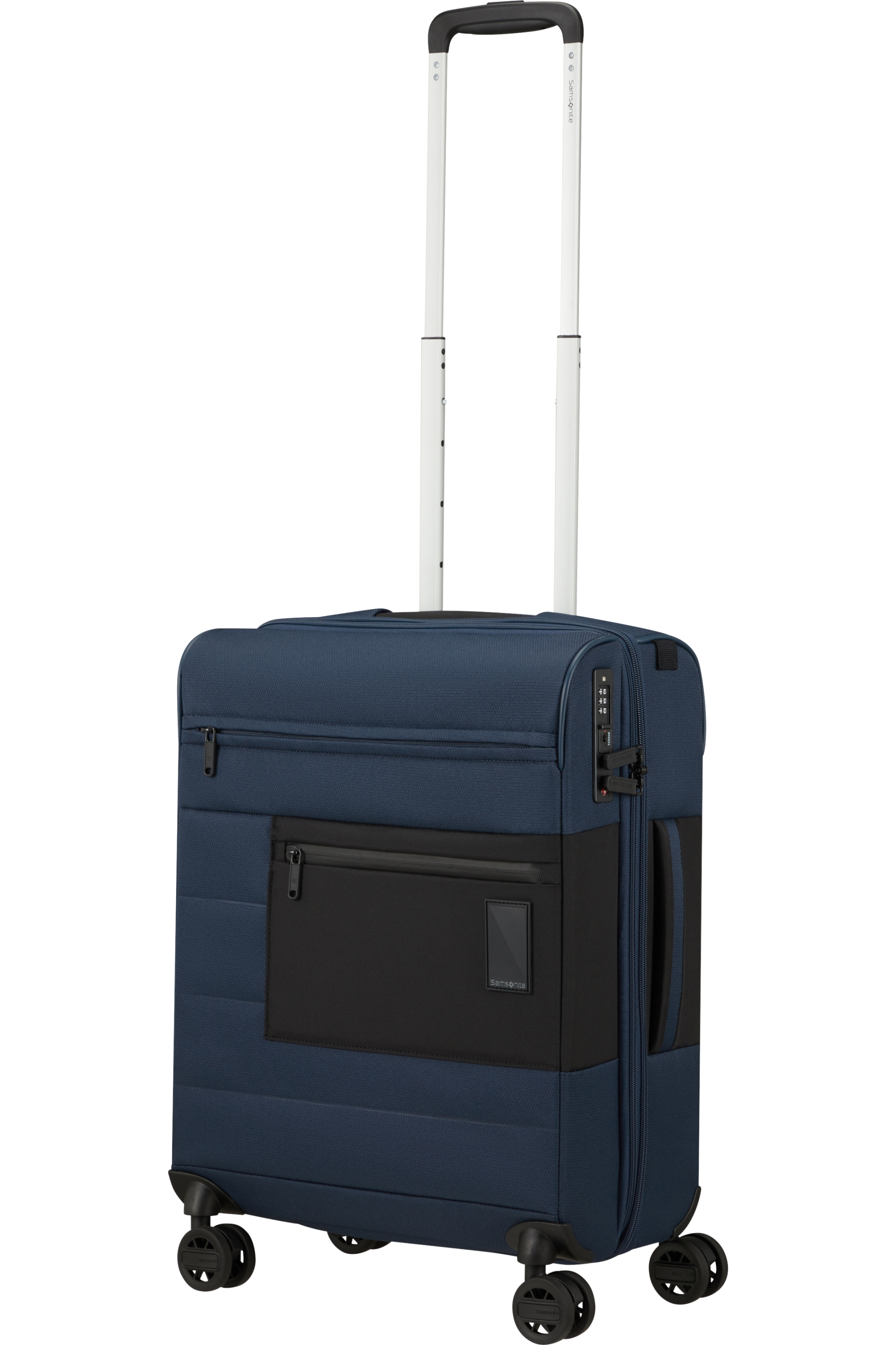 Shop VAYCAY Spinner Expandable (4 wheels) 55cm Length 40cm - Navy Blue in australian