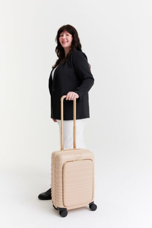 Shop The Front Pocket Carry-On Roller in Beige in australian