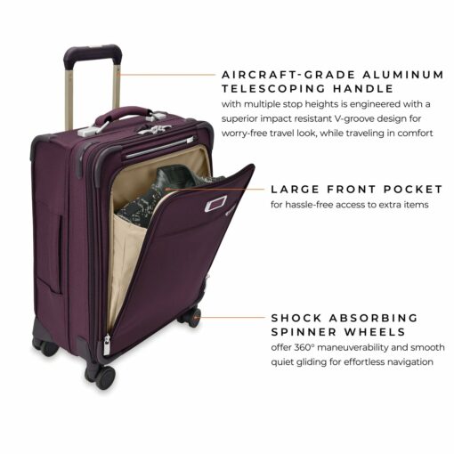 Shop BASELINE Limited Edition Global Carry-On Spinner - Plum in australian