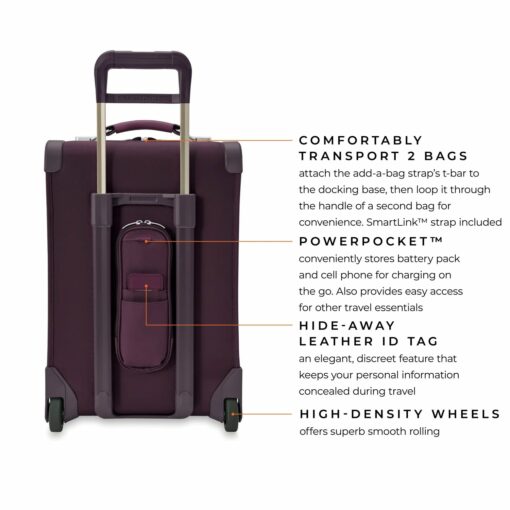 Shop BASELINE Limited Edition Essential 2-Wheel Expandable Carry-On - Plum in australian