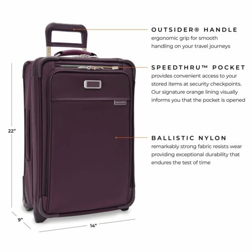 Shop BASELINE Limited Edition Essential 2-Wheel Expandable Carry-On - Plum in australian