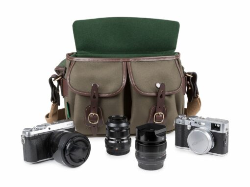 Shop Hadley Small Pro Camera Bag - Sage FibreNyte / Chocolate Leather in australian