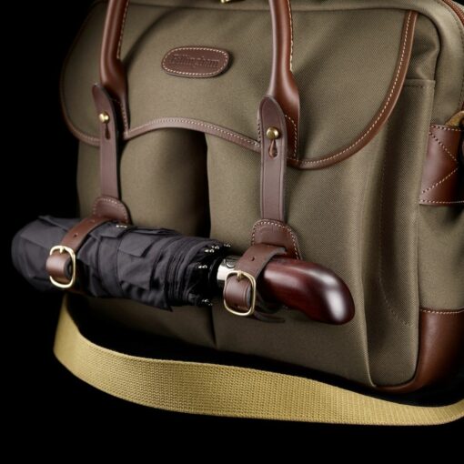 Shop Thomas Briefcase & Laptop Bag - Navy Canvas / Chocolate Leather in australian