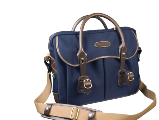 Shop Thomas Briefcase & Laptop Bag - Navy Canvas / Chocolate Leather in australian