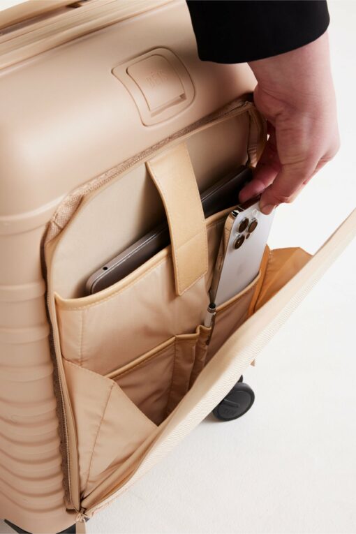 Shop The Front Pocket Carry-On Roller in Beige in australian