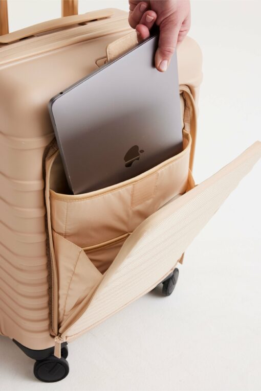 Shop The Front Pocket Carry-On Roller in Beige in australian