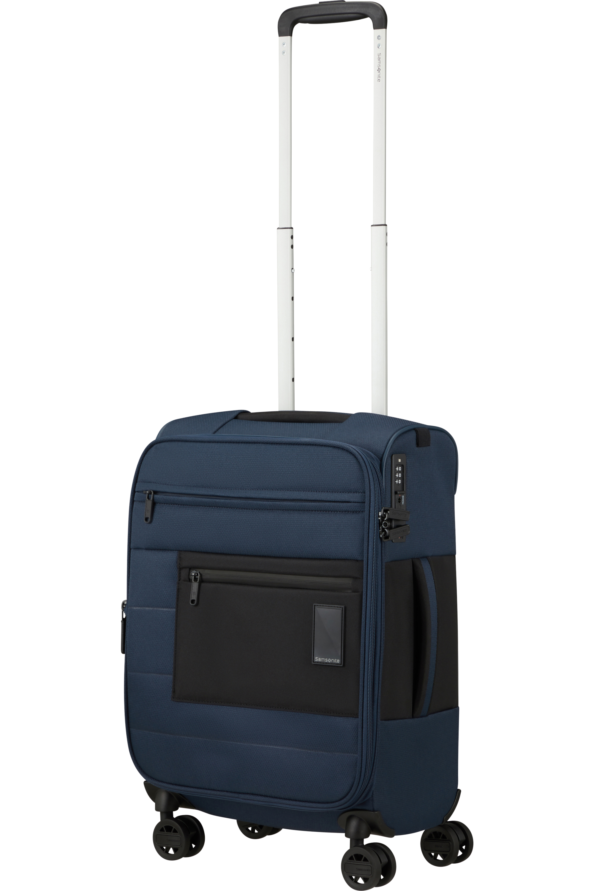 Shop VAYCAY Spinner Expandable (4 wheels) 55cm Length 35cm- Navy Blue in australian
