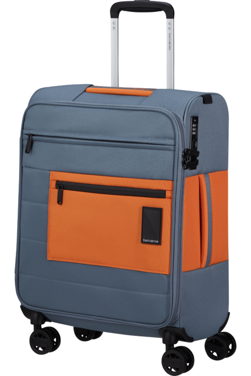 Shop VAYCAY Spinner (4 wheels) 55cm - Blueberry Blue/Orange in australian