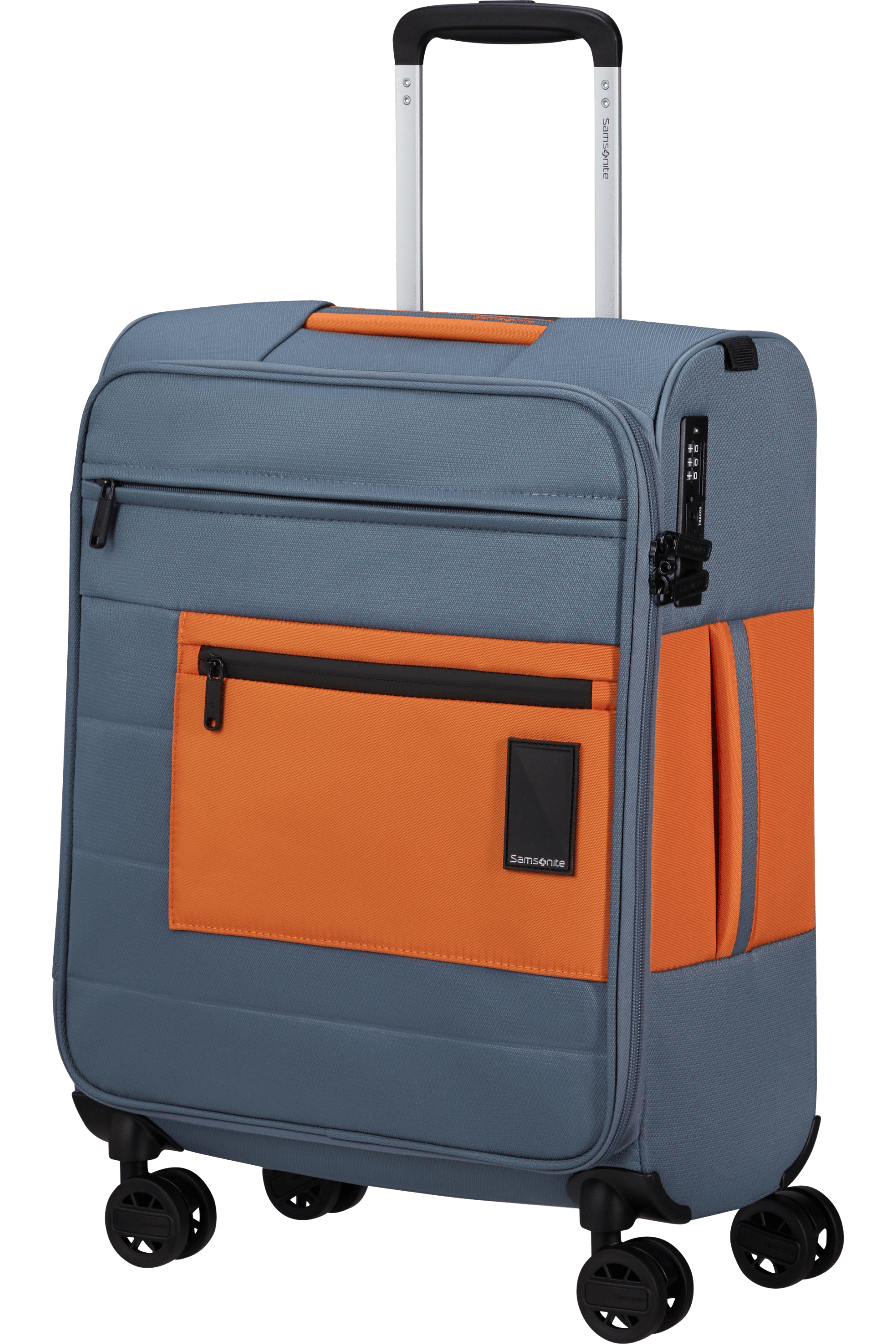 Shop VAYCAY Spinner (4 wheels) 55cm - Blueberry Blue/Orange in australian