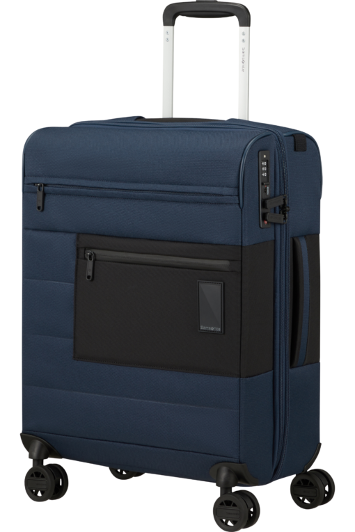 Shop VAYCAY Spinner Expandable (4 wheels) 55cm Length 40cm - Navy Blue in australian