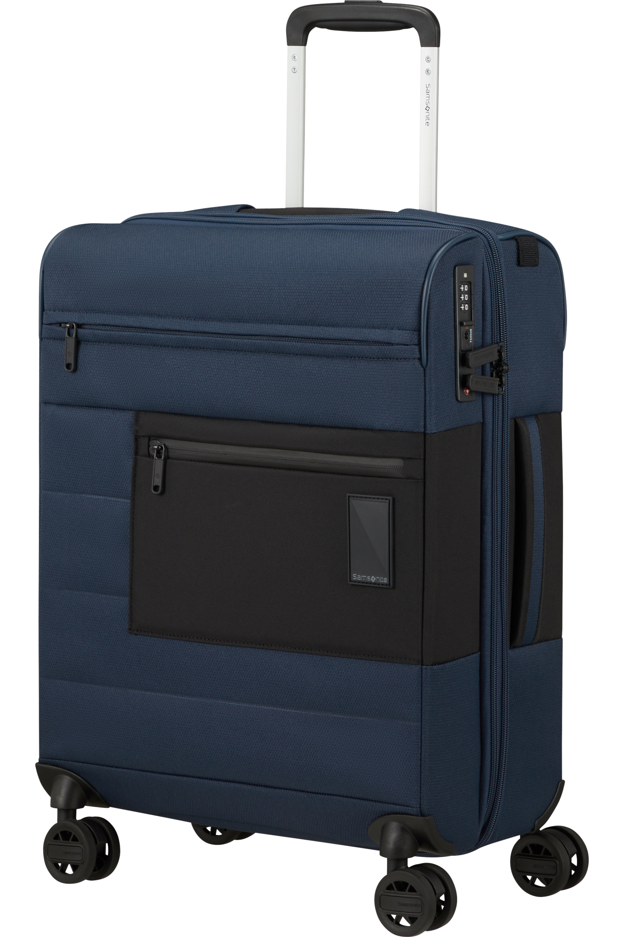 Shop VAYCAY Spinner Expandable (4 wheels) 55cm Length 40cm - Navy Blue in australian