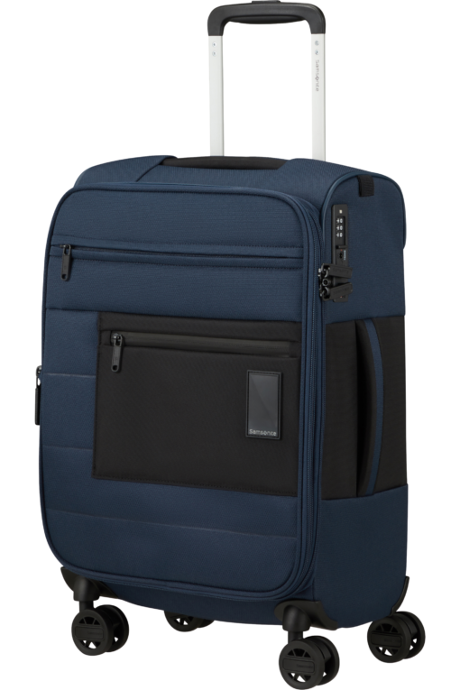 Shop VAYCAY Spinner Expandable (4 wheels) 55cm Length 35cm- Navy Blue in australian