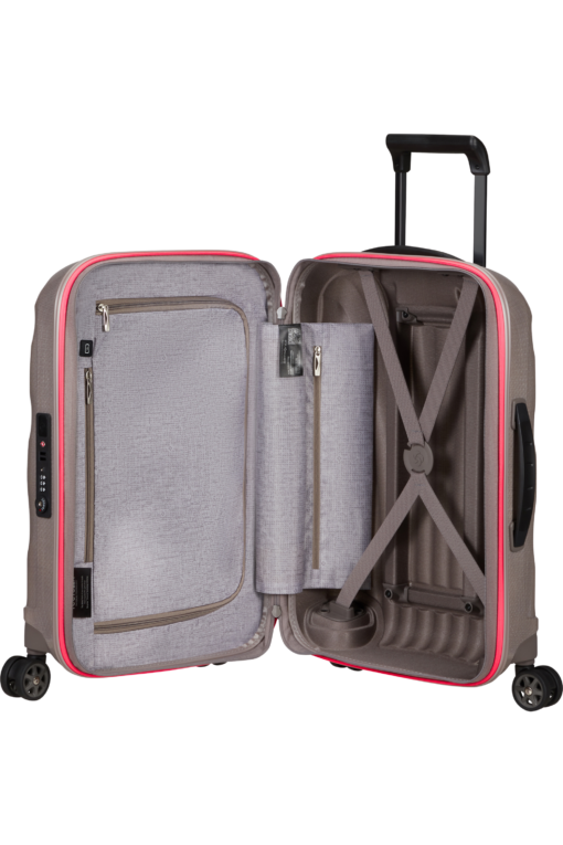 Shop C-Lite Spinner (4 wheels) 55cm Expandable Cabin - Pearl/Fuchsia in australian