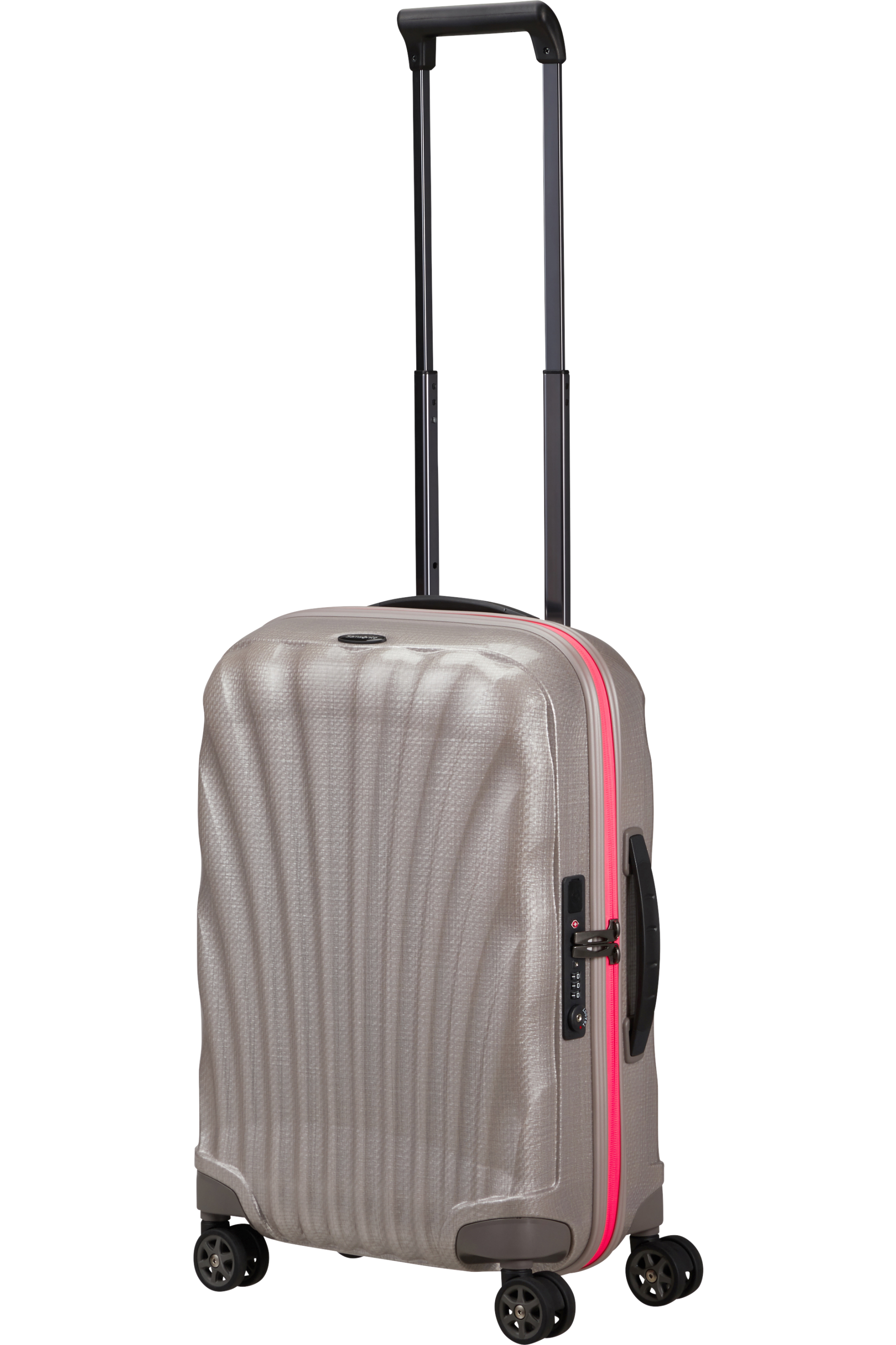 Shop C-Lite Spinner (4 wheels) 55cm Expandable Cabin - Pearl/Fuchsia in australian