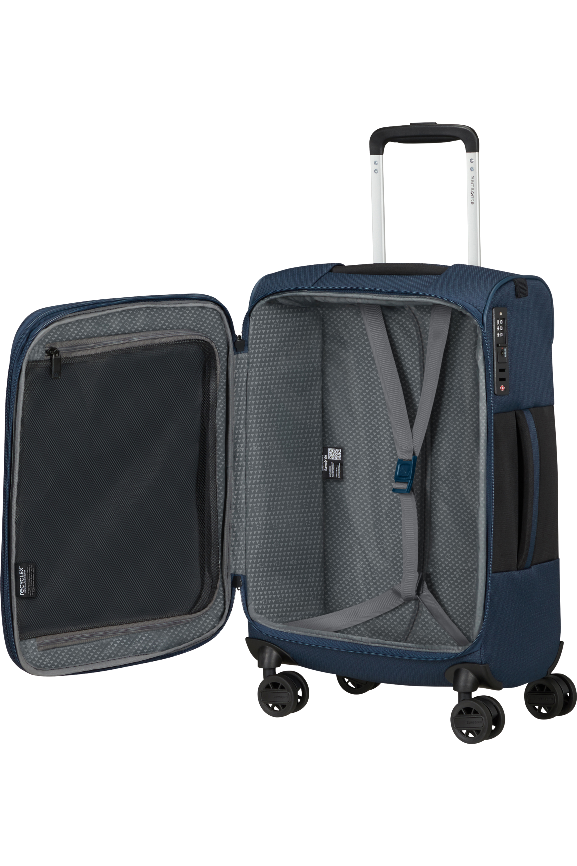 Shop VAYCAY Spinner Expandable (4 wheels) 55cm Length 35cm- Navy Blue in australian