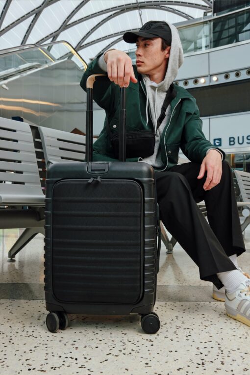 Shop The Front Pocket Carry-On Roller in Black in australian